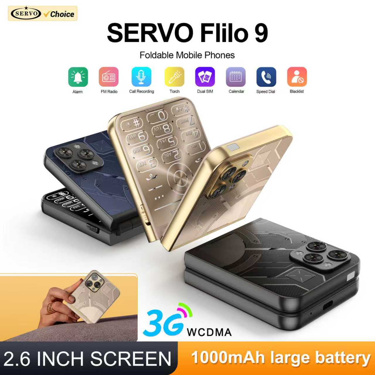 Servo Pan Tilt - SERVO Flilo9 teléfono móvil plegable 3G