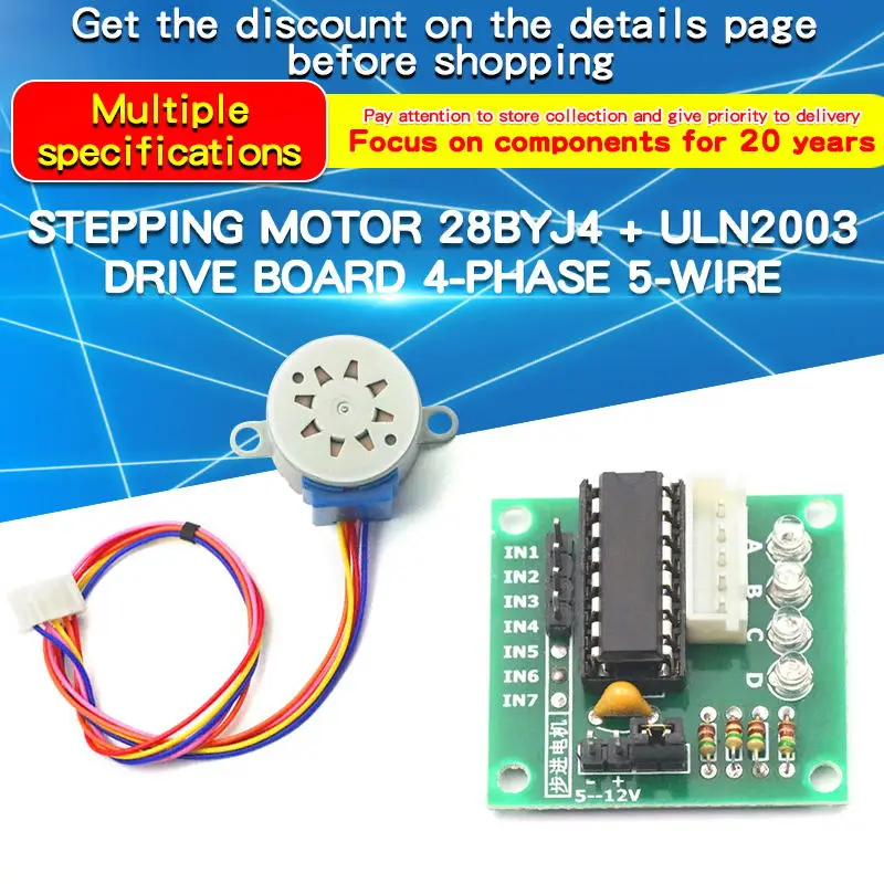 1 Uds 28BYJ4 Motor paso a paso - Uln2003 Driver reseña y precio